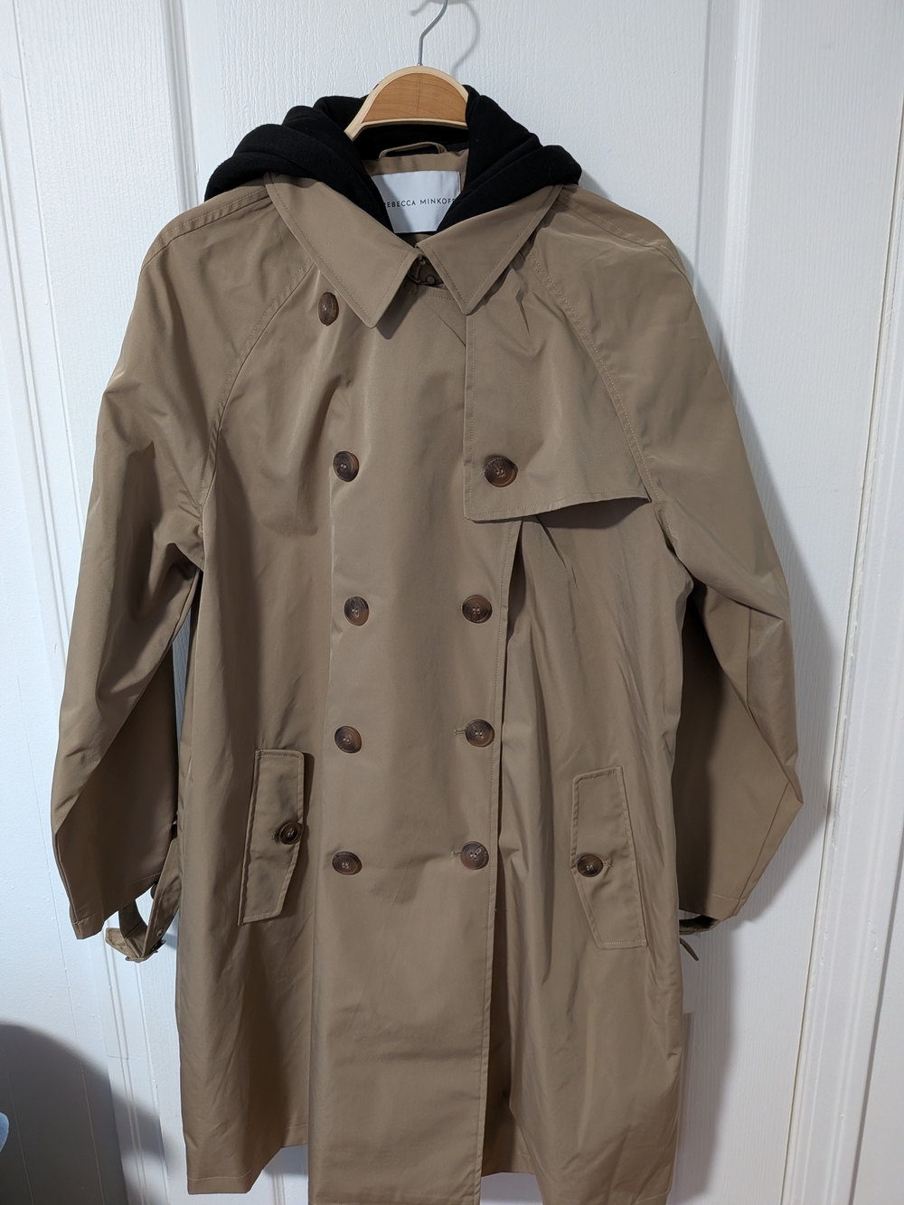 Rebecca Minkoff Tan Trench Coat with Black Hood